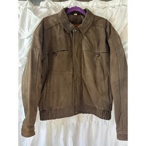 Winston Woods Vintage Leather Jacket Mens sz 42 Bomber Aviator USA 90s Cigarette